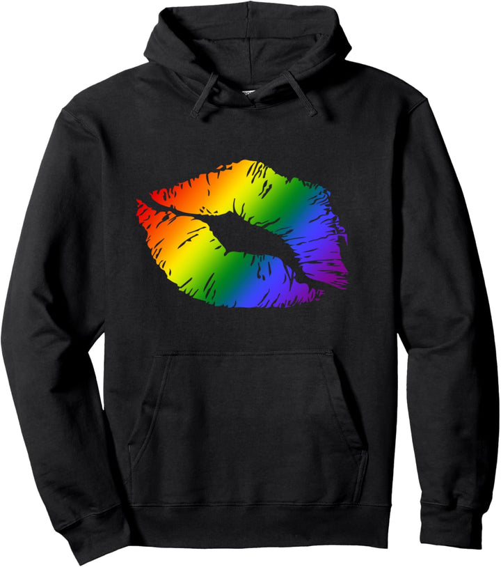 Kussmund Liebesstolz Regenbogenfarbe CSD Pride Parade LGBT Pullover Hoodie