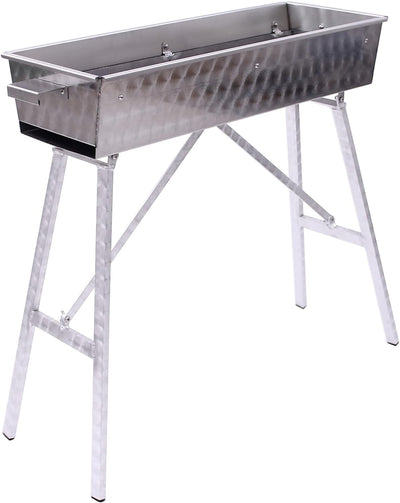 Schaschlikgrill 80x30cm V2A Edelstahl Mangal Klappbar Handarbeit Holzkohlegrill Mangal шашлычница ма