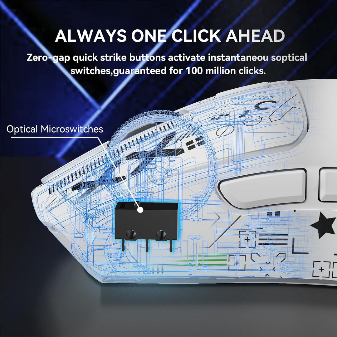 MAMBASNAKE x Attack Shark X1 Gaming-Maus mit Ladestation, 49g Ultralight, 40K DPI PAW3395 PRO-Sensor