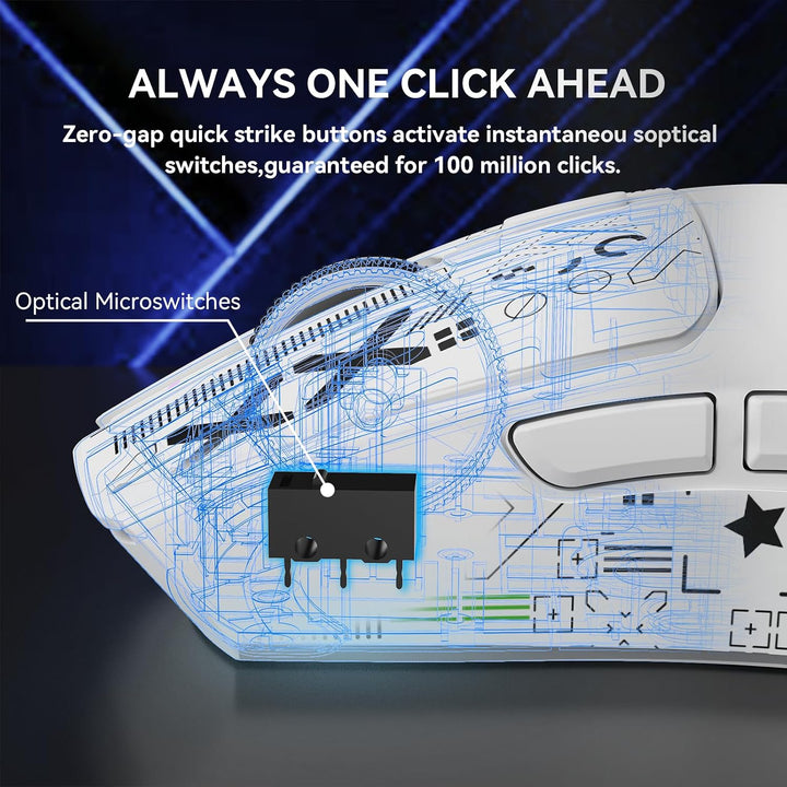 MAMBASNAKE x Attack Shark X1 Gaming-Maus mit Ladestation, 49g Ultralight, 40K DPI PAW3395 PRO-Sensor