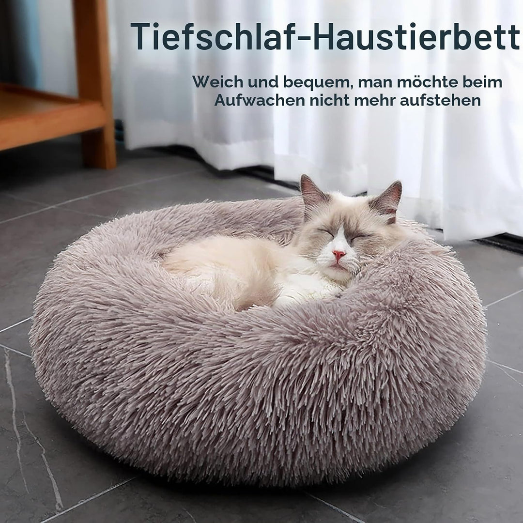 Nisrada Hundebett für kleine, mittelgrosse und grosse Hunde, 50cm, waschbar, rund, gemütlich, weich,