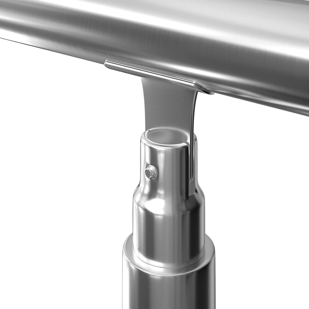 MONZANA® Treppengeländer Edelstahl Pflegeleicht 160cm mit 4 Querstreben Innen und Aussen Handlauf Ge