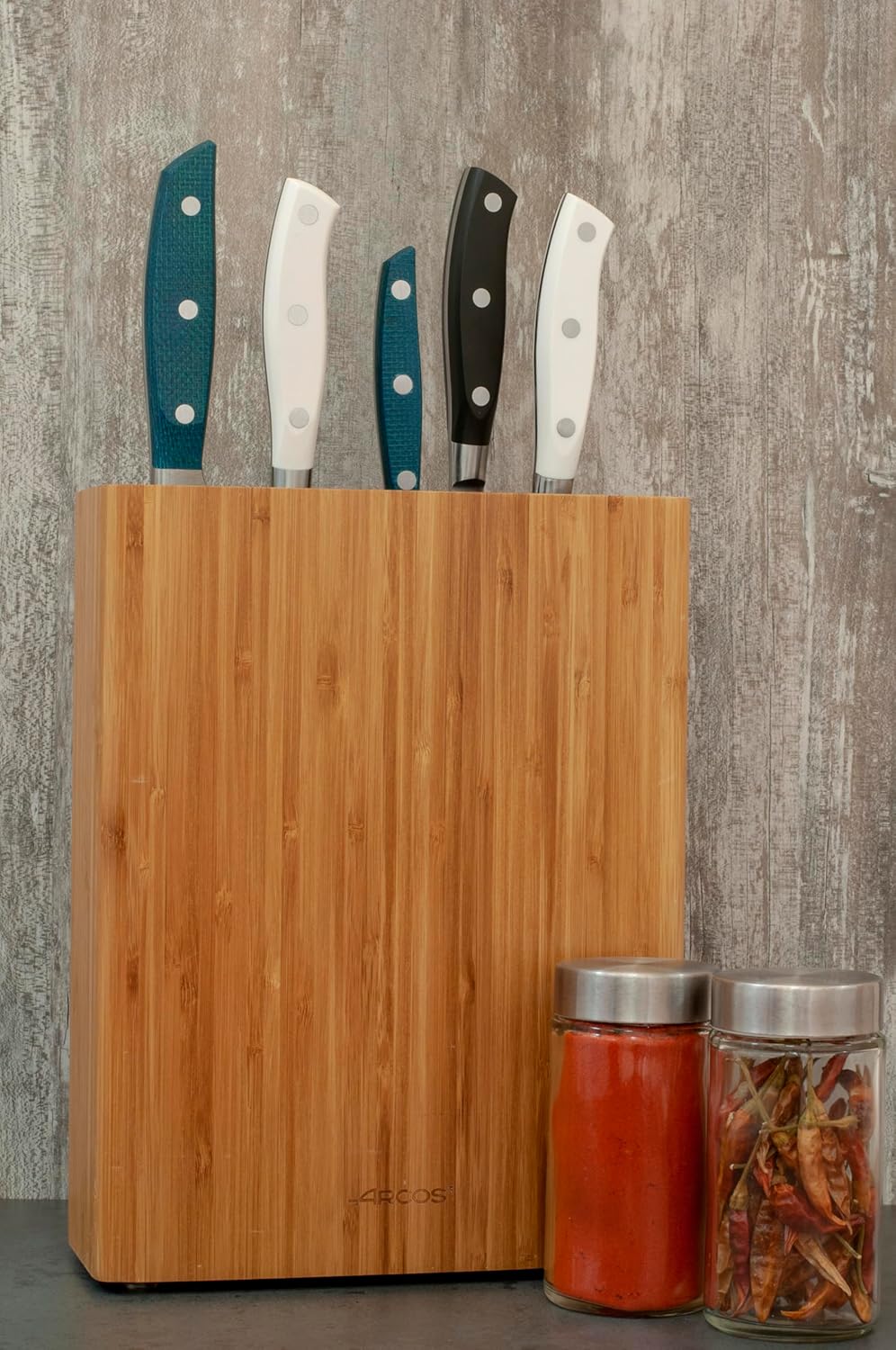 Arcos Messerblock - Universal Block zu Messer bis 25 cm - Gemacht aus Bamboo 280 x 215 x 90 mm - Far