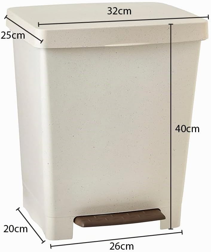 TATAY Cubik Mülleimer mit Pedal 21L | Mattes Finish | Innen und Aussen | Für 20–30L Beutel | BPA-fre