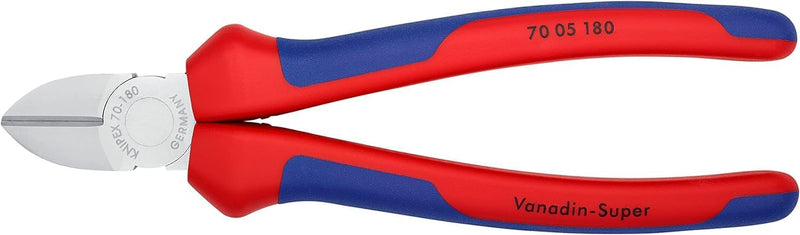 Knipex Seitenschneider verchromt, mit Mehrkomponenten-Hüllen 180 mm 70 05 180 verchromt Mit Mehrkomp