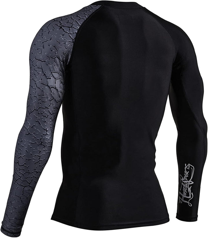HUGE SPORTS Herren Spleiss Rashguard Langarm Rash Guard Shirt Langarmshirt alle Outdoor Aktivitäten