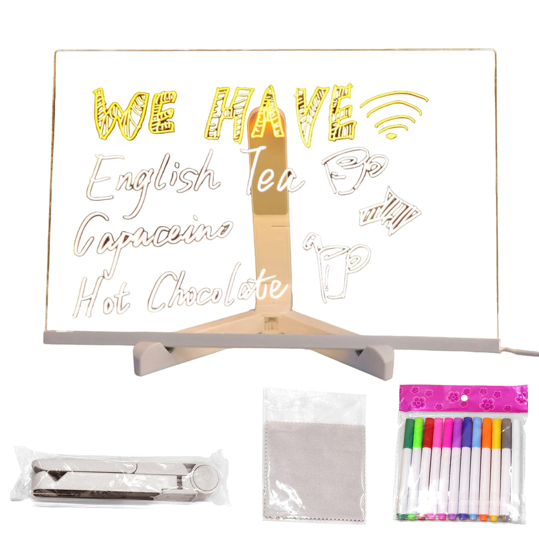 LED-Notiztafel mit Farben – beleuchtete Tafel für Kinder, Schreiben, Zeichnen, Kritzeleien für Nachr