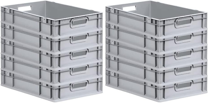 PROREGAL SuperSparSet10x Eurobox NextGen Grip | HxBxT 12x40x60cm | Griffe offen | Glatter Boden | Gr