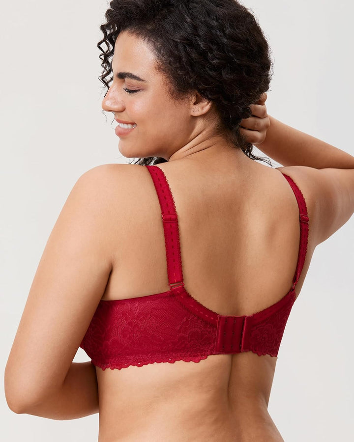 DELIMIRA Damen Minimizer Spitzen BH mit Bügel | Vollschalen, Grosse Grössen, ohne Polster, Spitze 75