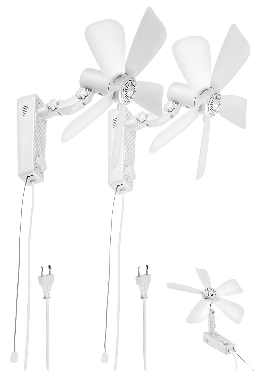 Sichler Haushaltsgeräte 3-Stufen-Ventilator: 2er Wand-Ventilator mit Oszillation,Ø 43 cm,20Watt,Neig