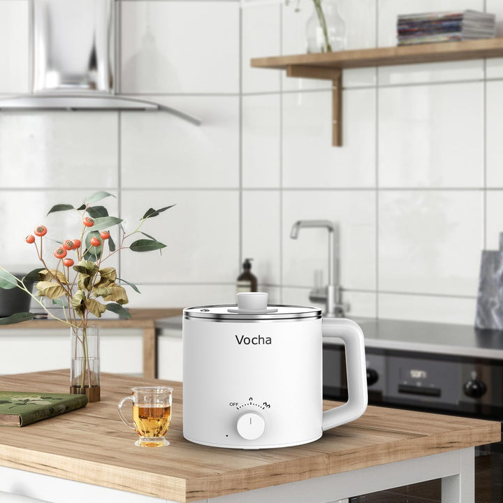 Vocha Elektrische Hot Pot Topf, 1.6L Kleiner Elektrischer Kochtopf, Tragbare Schneller Nudelkocher,