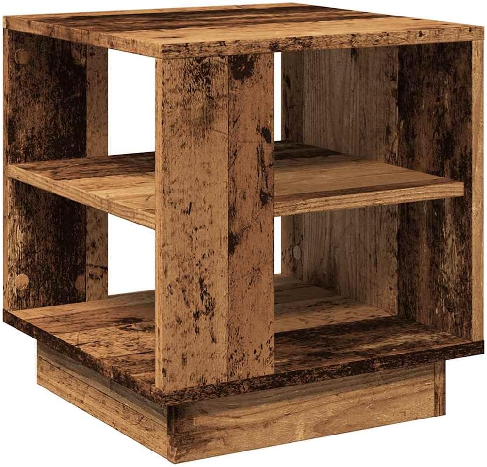 vidaXL Couchtisch Altholz-Optik 40x40x43 cm Holzwerkstoff 40 x 40 x 43 cm Antikes Holz 1, 40 x 40 x