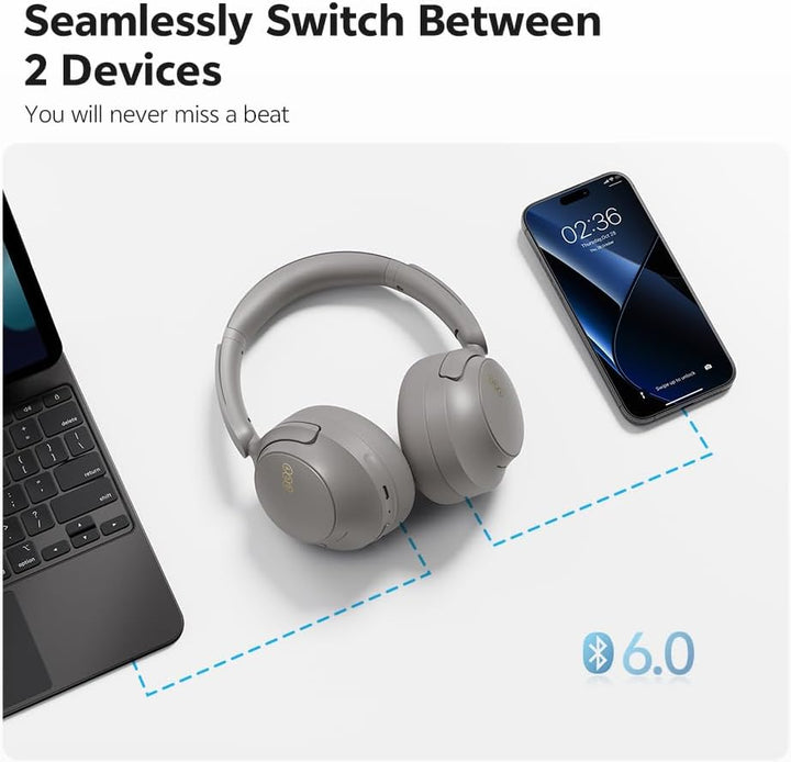 QCY H3S Over Ear Bluetooth Kopfhörer,Hybrid Aktive Noise Cancelling,Hi-Res Audio,LDAC,ultraleichtem