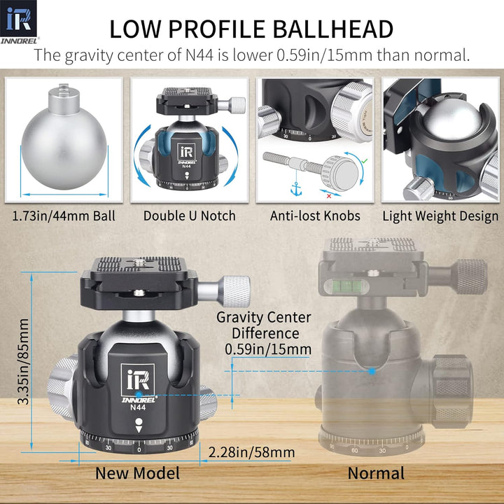 INNOREL GT324C Karbonfaser Professionelles kompaktes Stativ für DSLR-Kameras Hochleistungsständer mi