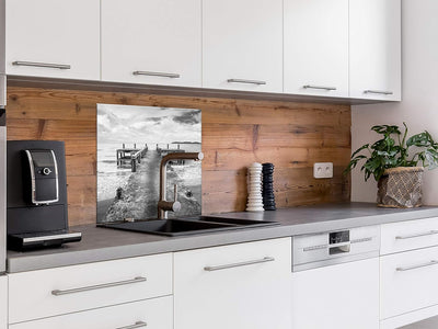 murando Spritzschutz Glas für Küche 80x80 cm Küchenrückwand Küchenspritzschutz Fliesenschutz Glasbil