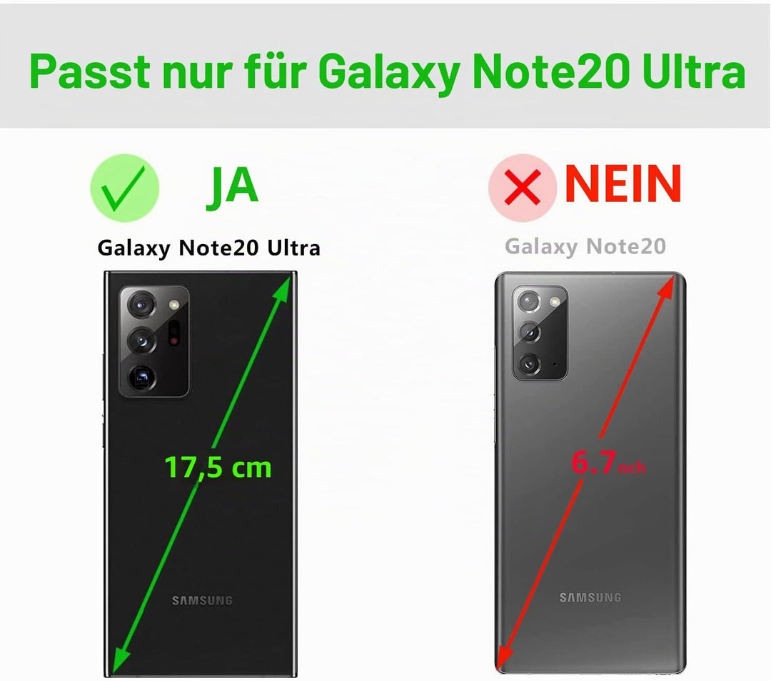 LENSUN Echtleder Hülle für Samsung Galaxy Note 20 Ultra, Handyhülle [Echtes Leder] [Kartenfach] RFID