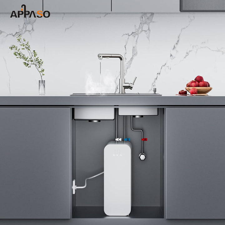 Niederdruck Armatur Küche Ausziehbar APPASO, Niederdruck Küchenarmatur mit Brause, Wasserhahn Küche