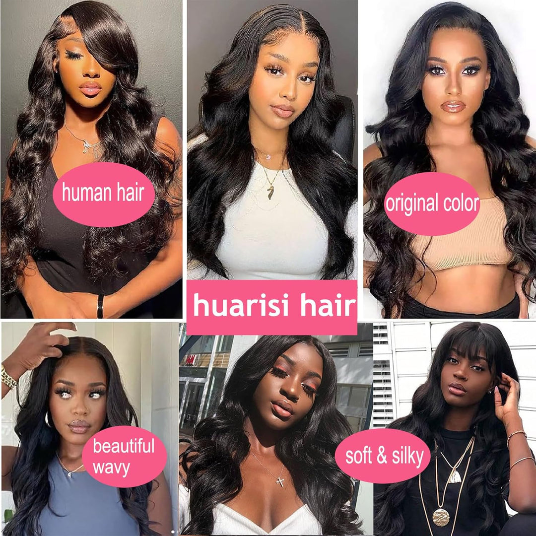 Huarisi 3 Bundles Human Hair Body Wave 14 16 18 Inch 12A Unprocessed Brazilian Virgin Hair Body Wave