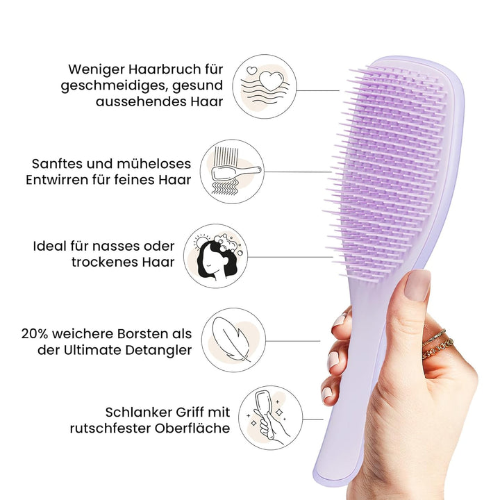 Tangle Teezer Ultimate Detangler Haarbürste für Coloriertes, Feines & Dünnes Haar – Sanfte Zweistufi