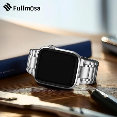 Fullmosa Kompatibel mit Apple Watch Armband 40mm 41mm 38mm Series SE 9 8 7 6 5 4 3 2 1, Edelstahl Ap