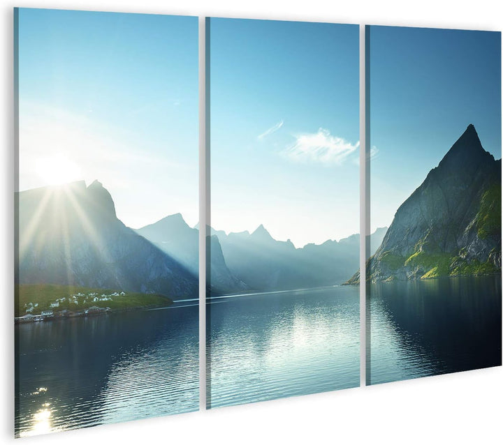 islandburner Bild auf Leinwand Sonnenuntergang Lofoten Inseln Norwegen Europa Bilder Wandbilder Post