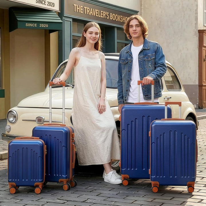 LEADZM Kofferset 4 teilig Hartschale, Koffer Set 4 stück aus ABS, Reisekoffer mit Rollen Gross, Hand