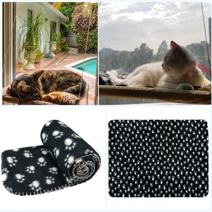 JZK Katzen Fensterplatz Window Lounger Katzen Hängematte + Katzendecke, Sonnenbad Katzenbett Haustie