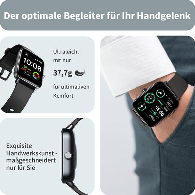Smartwatch Herren mit Telefonfunktion und Alexa Built-in, 1.8" Fitnessuhr mit Schrittzähler Herzfreq