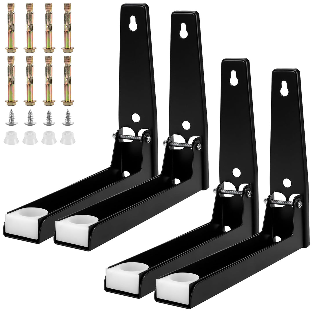 2 Paar Verstellbare Mikrowellenhalterung, 23,5-40cm Schwarz Wandhalterung Mikrowelle mit Ausdehnungs
