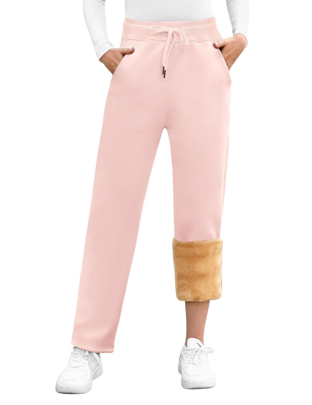 Svanco Damen Warme Jogginghose Thermo Fleece Gefütterte Winter Hosen Lamm Plüsch Kordelzug Sweathose