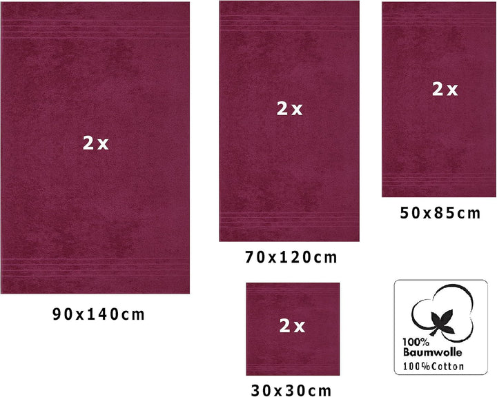 Betz 8er Set Handtücher Handtuch Deluxe 100% Baumwolle 2 Badetücher 2 Duschtücher 2 Handtücher 2 Sei