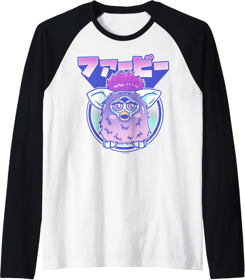Furby Retro Pink Circle Kanji Portrait Raglan