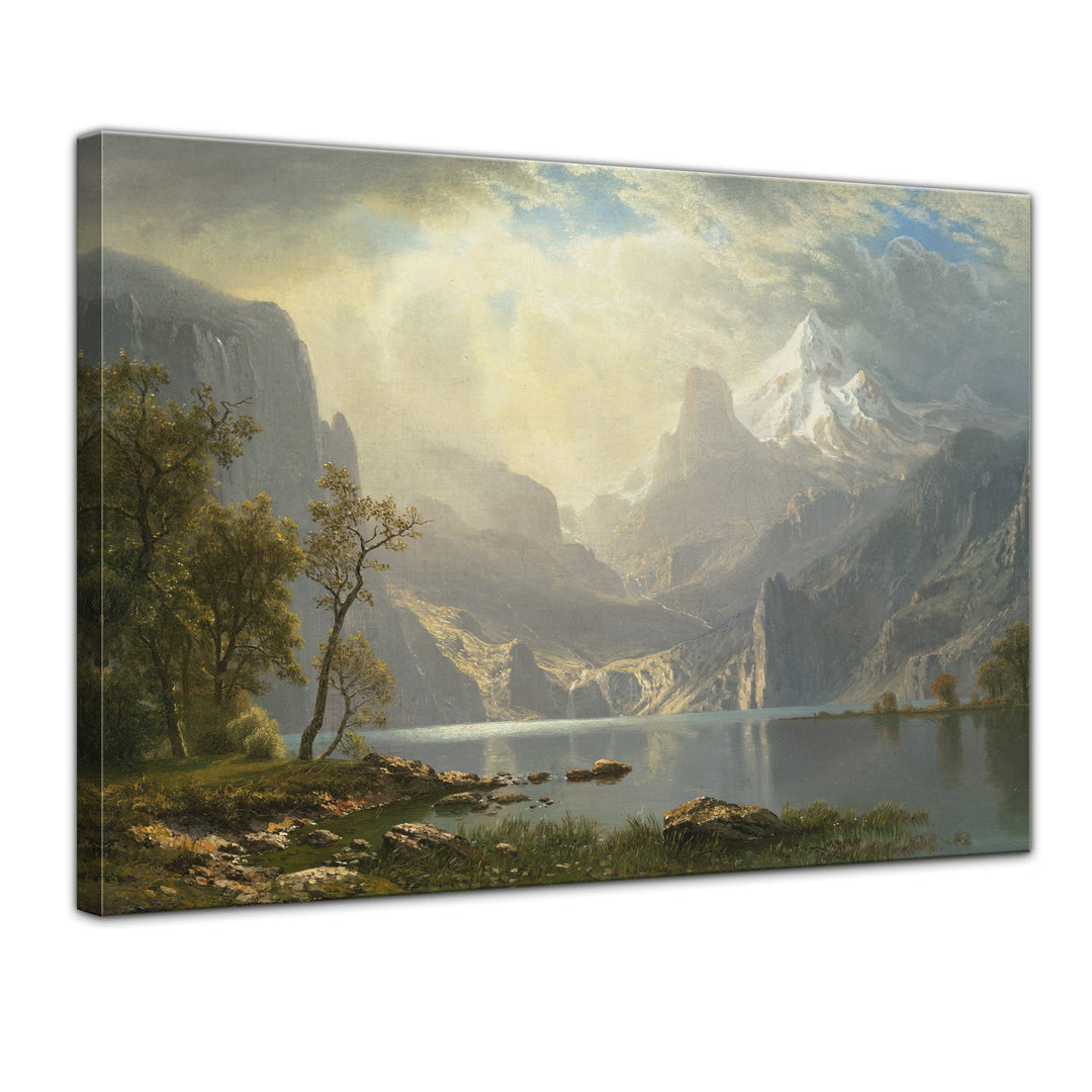 Bilderdepot24 Bild auf Leinwand | Albert Bierstadt Lake Tahoe in 60x50 cm als Wandbild | Wand-deko D