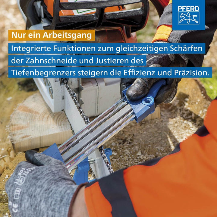 PFERD 17301 Kettensägeschärfgerät CHAIN SHARP CS-X, Feilen-ø 4,8 mm, 11098048 – Sägezahn und Tiefenb