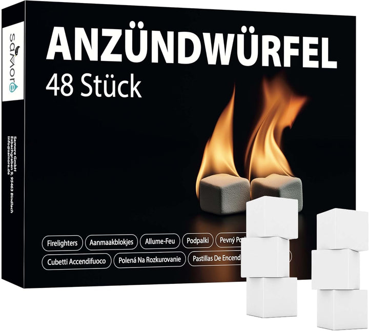 Samore 1152 x Anzündwürfel (= 24 Packungen x48 Stück) Kaminanzünder Kohleanzünder Anzünder Würfel Gr