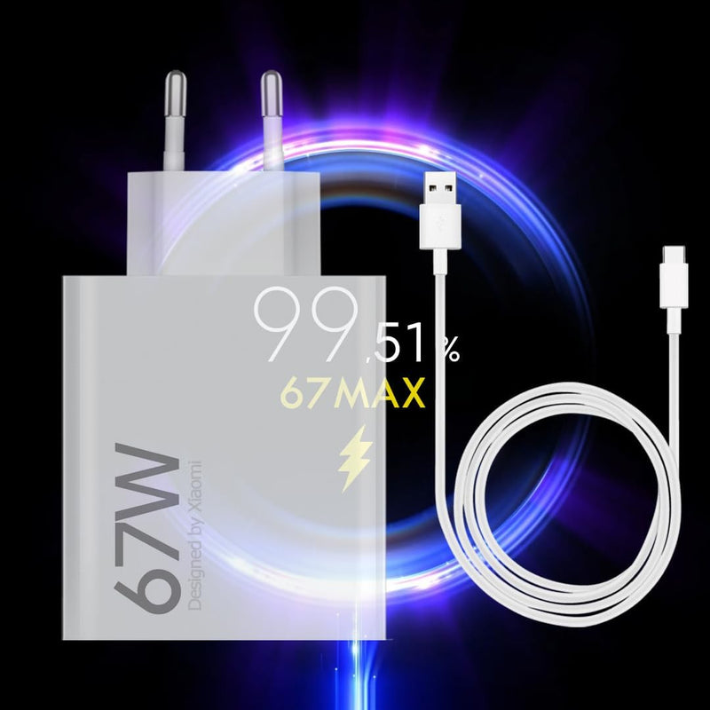 Ladegerät für Original Xiaomi Turbo Charge 67W Netzteil USB C 2 MeterLadekabel für Xiaomi Mi 12 Mi 1