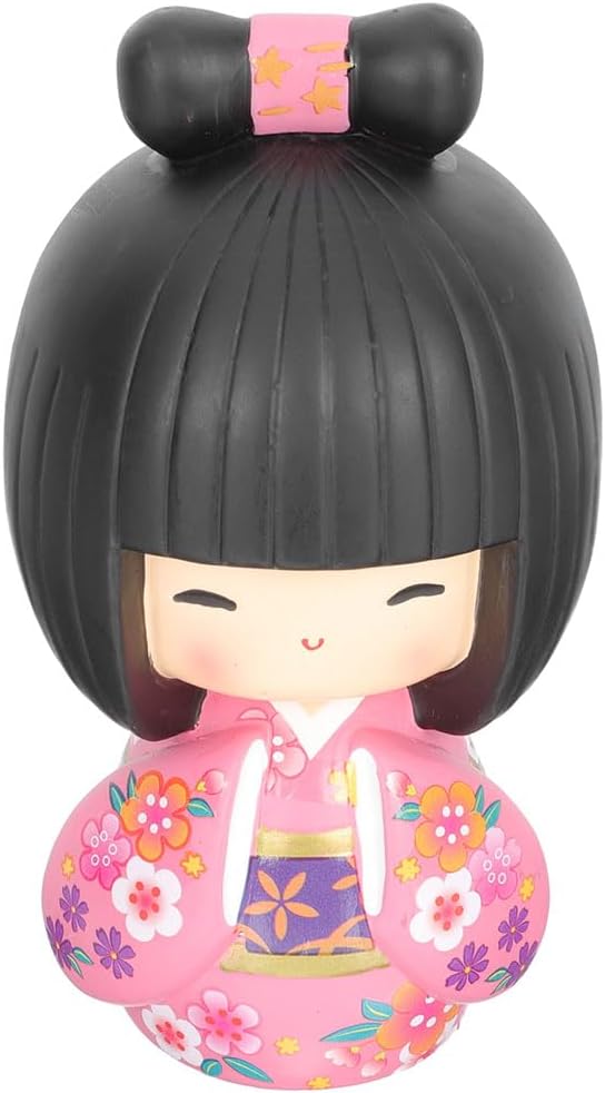 BESPORTBLE Japanische Kokeshi Puppen Geisha Figur Miniatur Kimono Puppen Geisha Puppe Deko Sammelfig