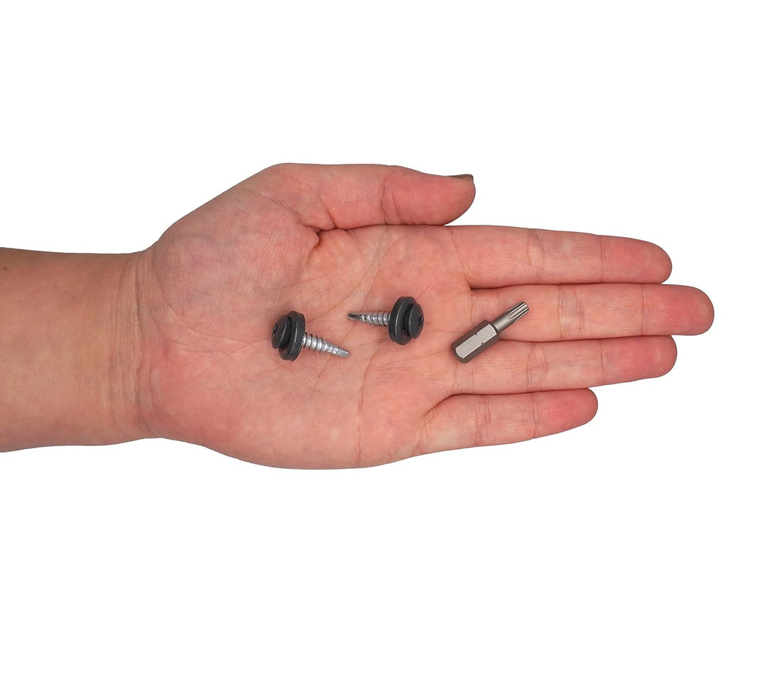 SKIR'CO (200 Stück) Metalldachschrauben 4,8 x 20 mm lackiert selbstbohrende Schrauben mit EPDM Unter
