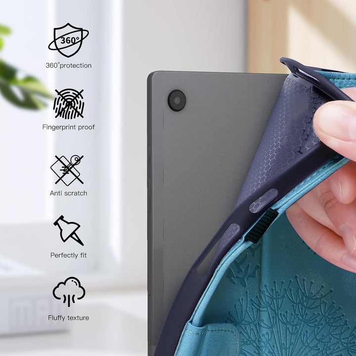 Galaxy Tab A9 Plus Hülle für Samsung Galaxy Tab A9+ Schutzhülle, PU Leder mit Standfunktion und Kart