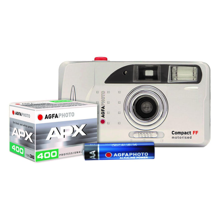 AgfaPhoto Set Analog 603020 – Appareil Photo Argentique Réutilisable Motorisé – Pellicule et Pile In