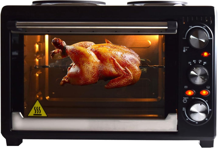 Syntrox 26 l Minibackofen 2 Kochplatten Etass | Kleinküche | Miniofen | Pizzaofen, für kleine Küchen