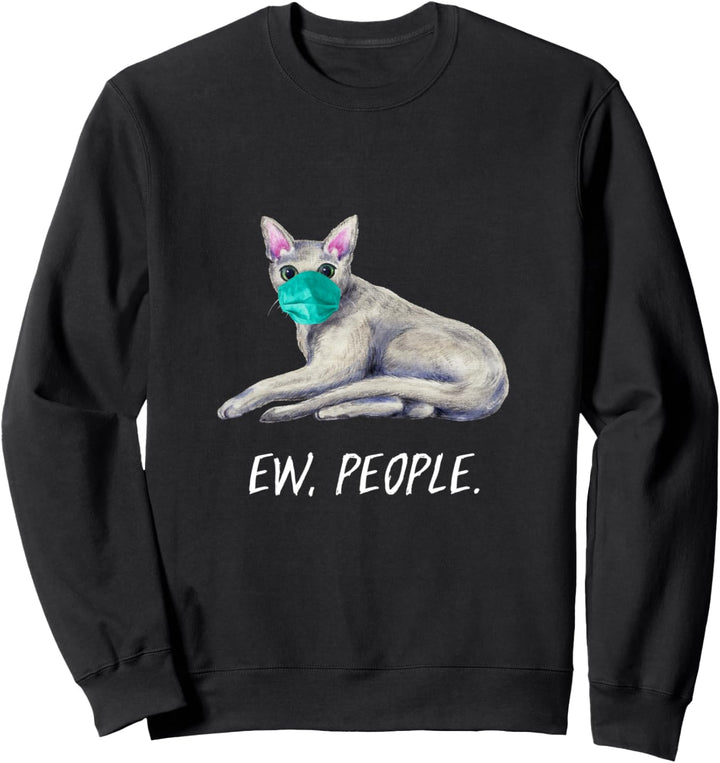 RUSSISCH BLAU Katze mit Gesichtsmaske Mundschutz Sweatshirt