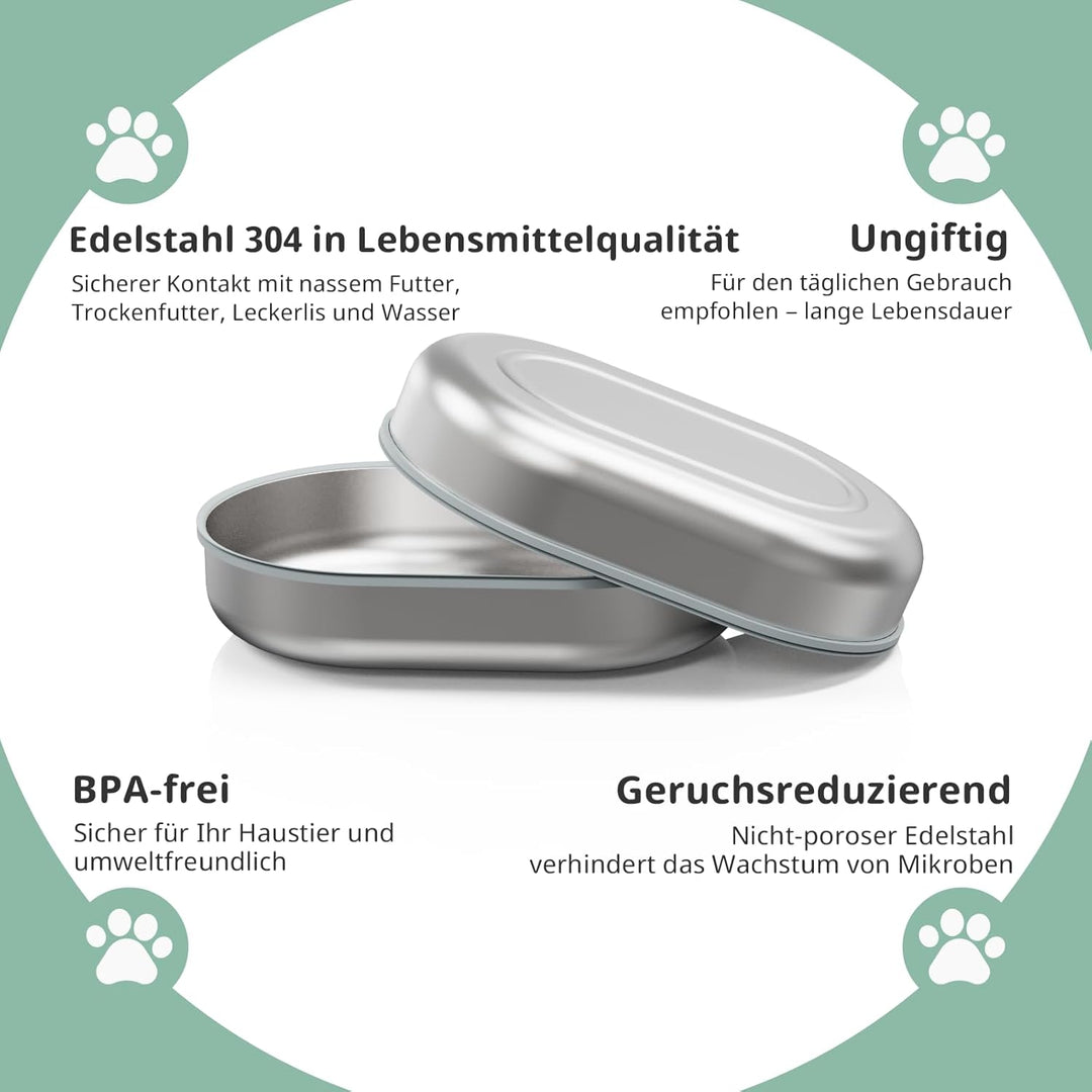 Edelstahlschalen für automatischen Mikrochip-Futterautomat für Haustiere – Dichtungsring-Design zur