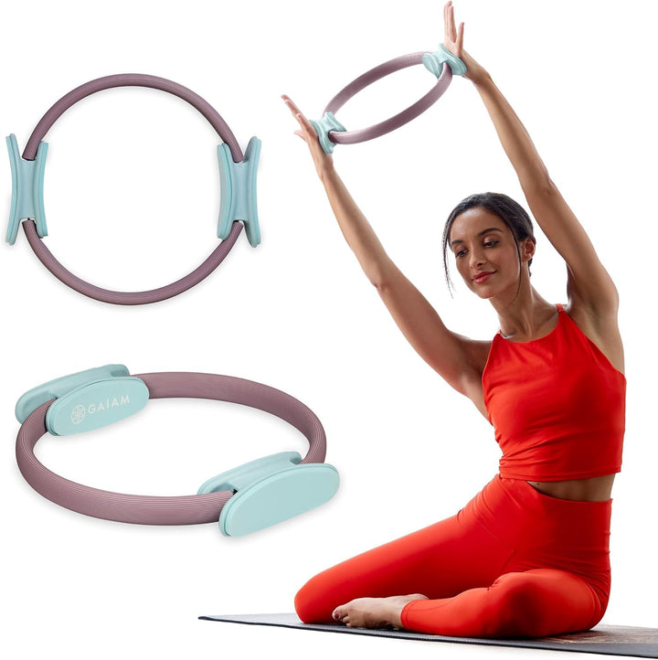Gaiam Pilates-Ring, Fitnessring: Leicht und langlebig, Schaumstoff-gepolsterte Griffe, Flexibles Wid