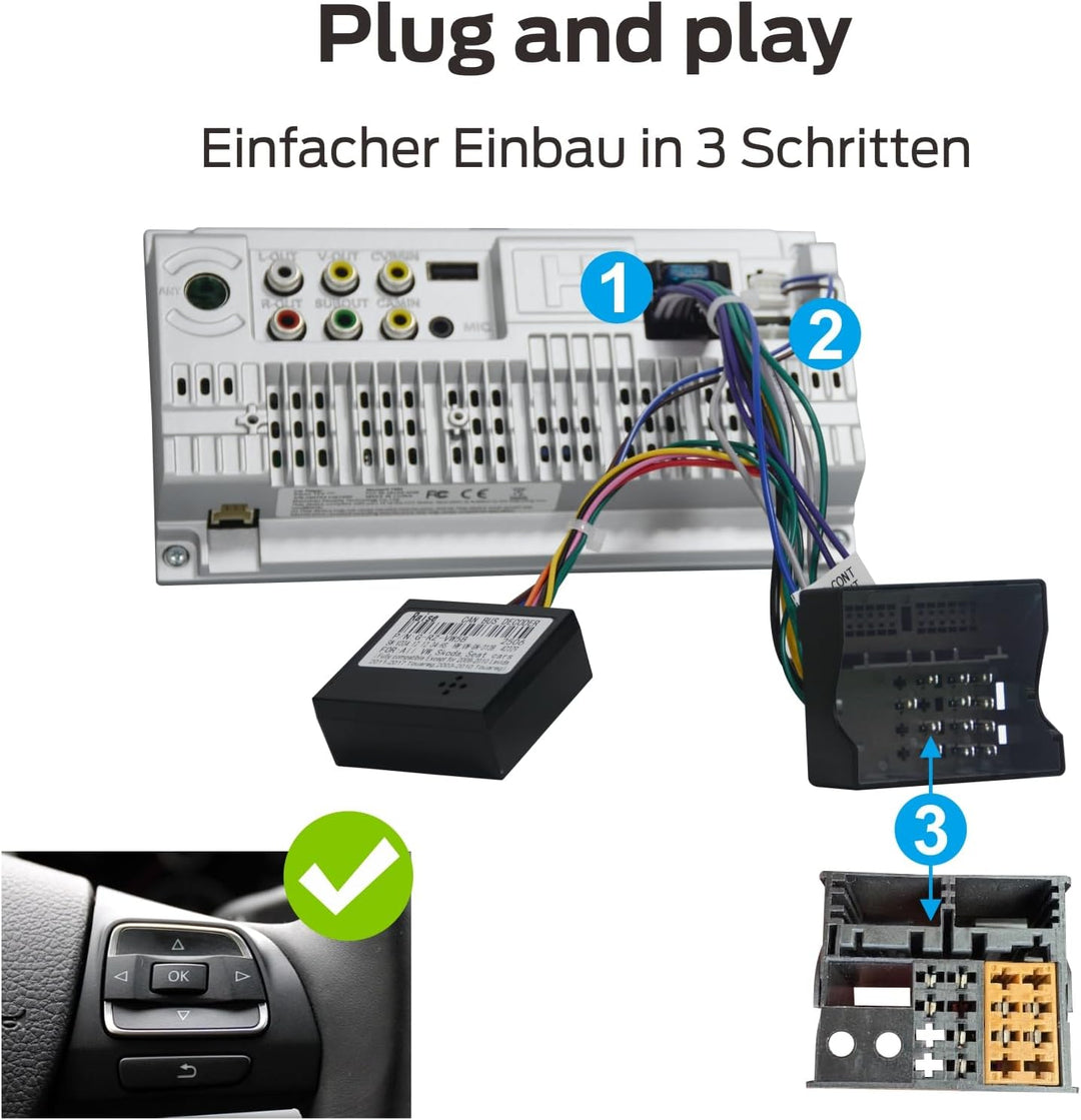 YZKONG Linux-Autoradio für VW Golf 5 6 Passat Jetta Caddy EOS T5 Tiguan Touran CC Polo | Wireless Ca