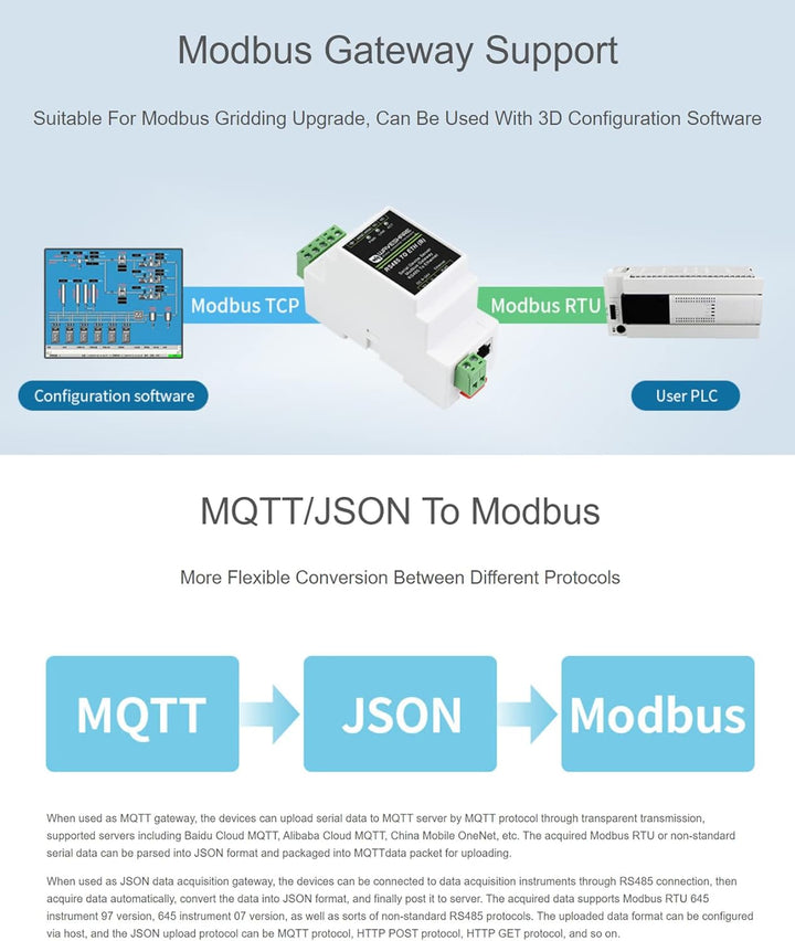 RS485 zu RJ45 Ethernet Konverter Industrieller Serieller Server TCP/IP zu Seriell Modul Unterstützt