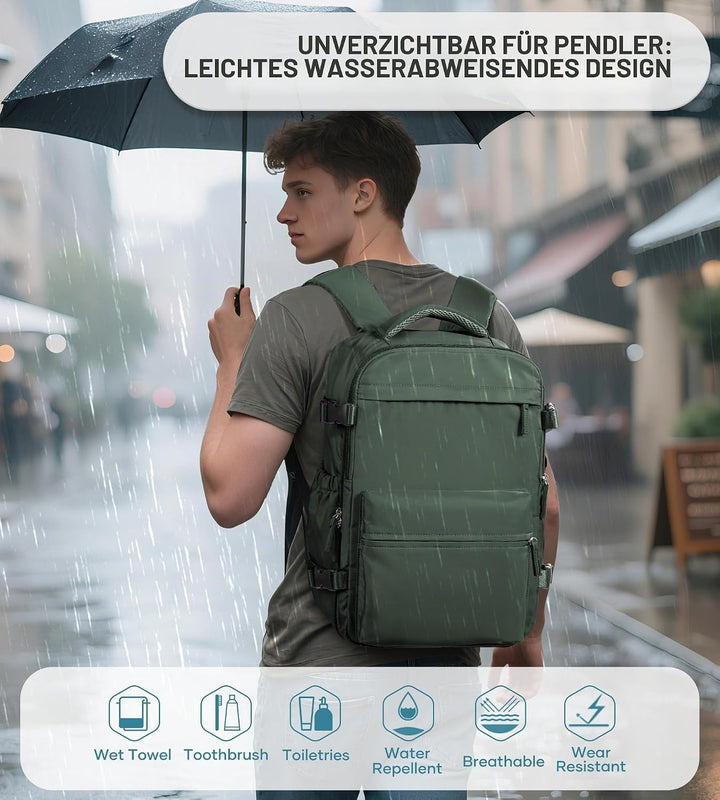 BOXSAM Vakuum Rucksack Handgepäck Airbag mit Pumpe Travel Vacuum Backpack Reisen Tagesrucksack Wasse