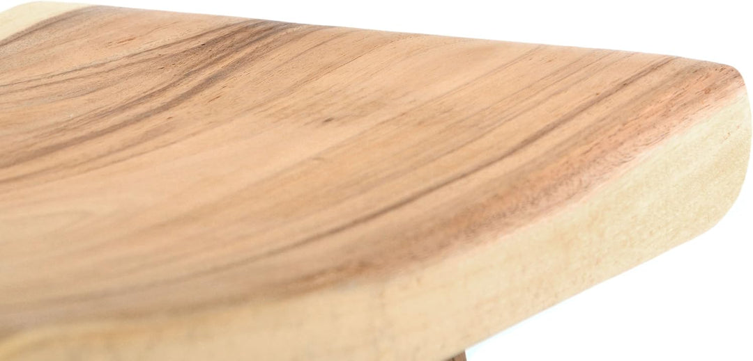 Divero Eckiger Sitzhocker Molokai aus Suar-Holz - Reine Handarbeit – Farbe: Braun