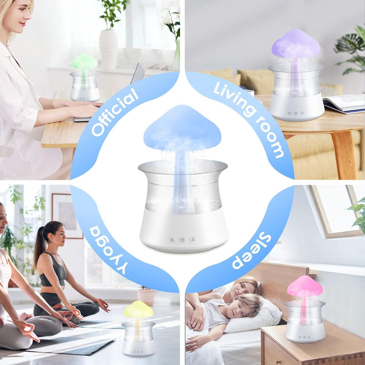 3-in-1 Rain Cloud Luftbefeuchter für Pilze, Regenwolken, Aromatherapie, Pilottherapie, mit 7 wechsel