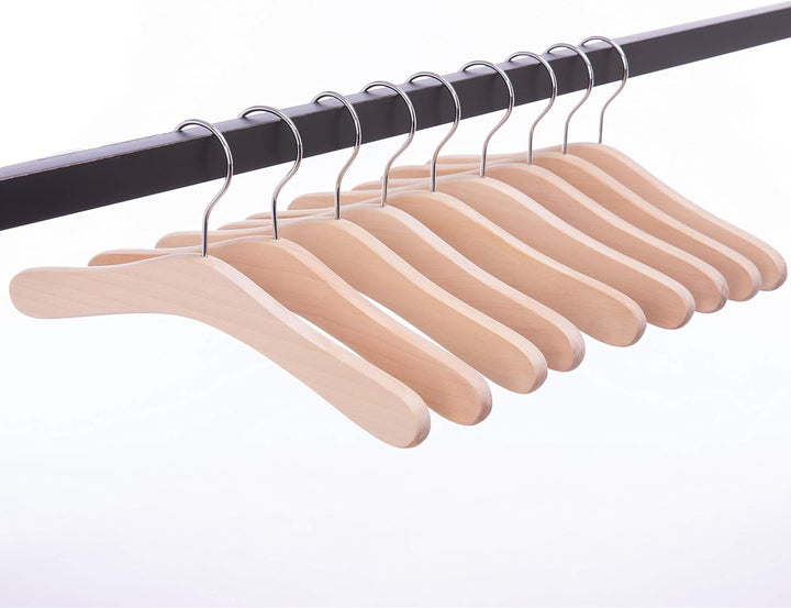 30cm Kleiderbügel aus Holz, für Kinder und Kleinkinder, mit 360 drehbarem Haken, 10 Stück,naturbelas